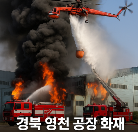 경북 <b>영천</b> 신녕면 <b>공장 화재</b>(폐기물 소실,소방헬기 동원)