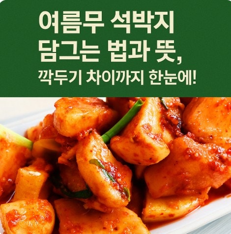 여름무 석박지 담그는 법과 뜻, 깍두기 차이까지 한눈에! 실패 없는 여름 석박지 레시피