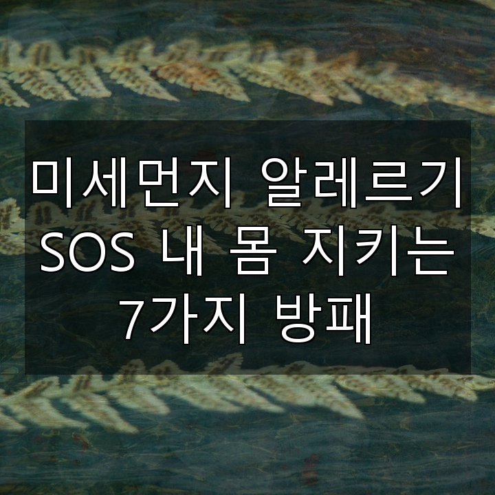 미세먼지 알레르기 SOS 내 몸 지키는 7가지 방패
