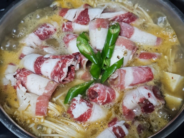  우삼겹 된장찌개 레시피 / 다담 정통된장 양념