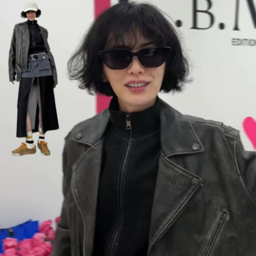 나나 레더 바이커 자켓 코디 패션 착장 정보까지