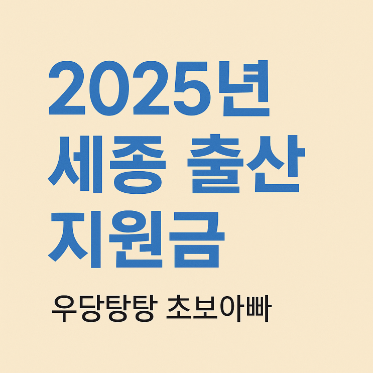  출산하면 120만원? 2025 세종시 출산지원금 싹 다 정리했어요