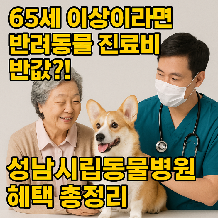  [공유] [성남시] 65세 이상이라면 반려동물 진료비 반값?! 성남시립동물병원 혜택 총정리