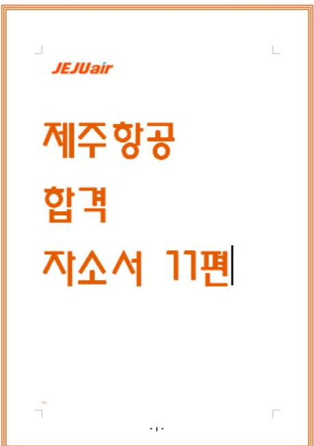 제주항공 합격 자소서 - 3인칭시점,나무위키 예시 공개합니다