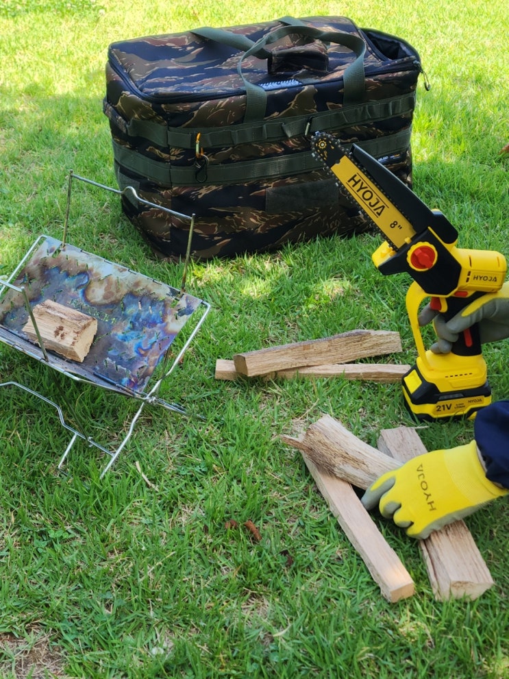 효자 무선 충전 체인톱으로 캠핑 준비 끝! 8인치 체인톱으로 장작부터 DIY 가구 까지 완벽하게
