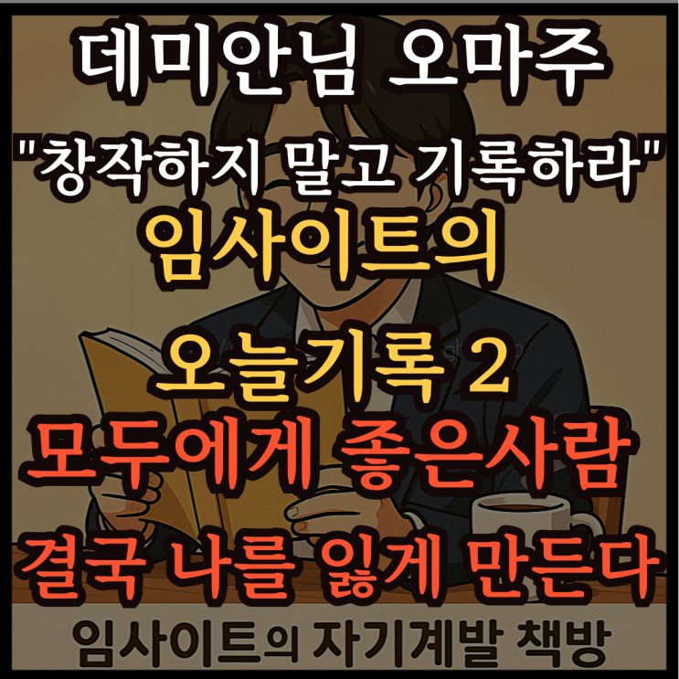  데미안님 오마주 "창작하지 말고 기록하라", 부아C, 윤대현 교수: 임사이트의 오늘기록 2- 모두에게 좋은 사람, 결국 나를 잃게 만든다.