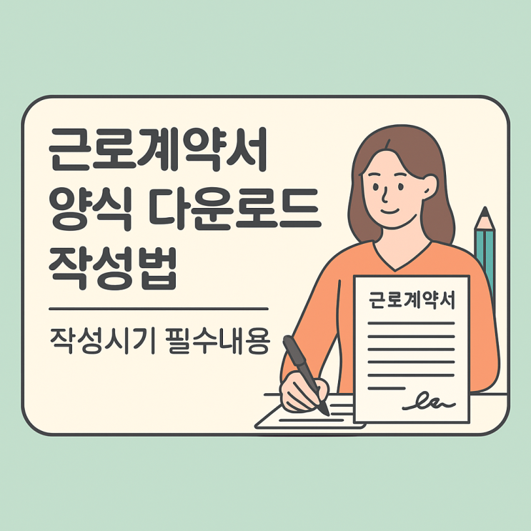  표준 근로계약서 필수 양식 항목부터 벌금까지 총정리