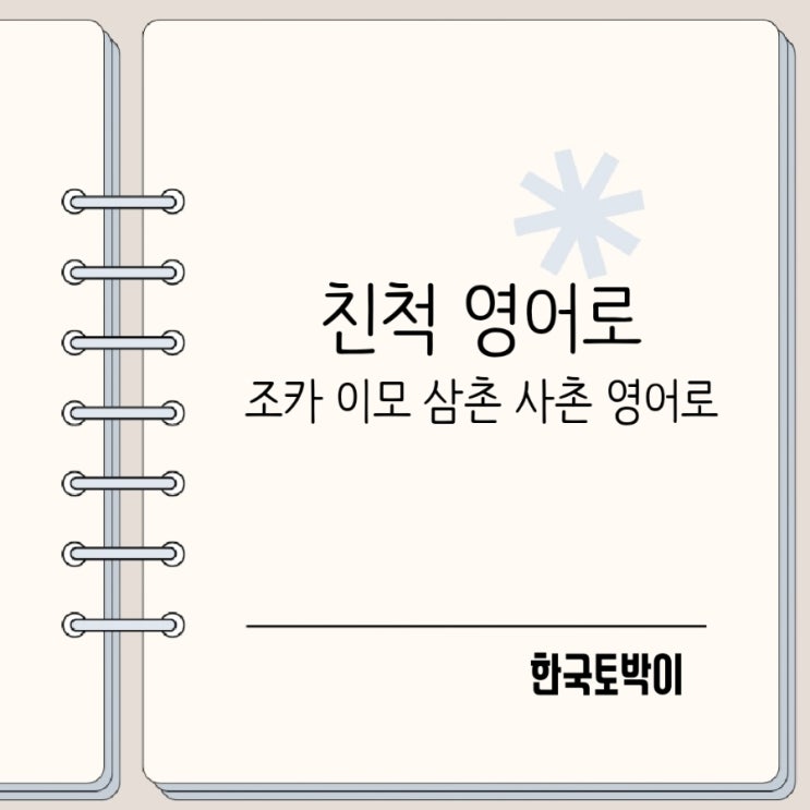  친척 영어표현 이모 고모부 조카 삼촌 사촌 영어로