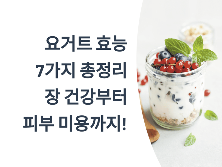  요거트 효능 7가지 총정리: 장 건강부터 피부 미용까지!