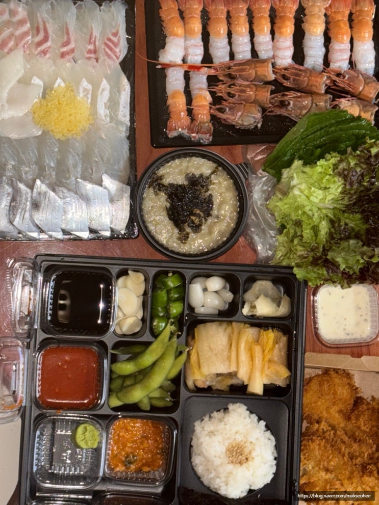  제주 조천 가볼만한곳 함덕 도톰횟집 모둠회 딱새우 포장