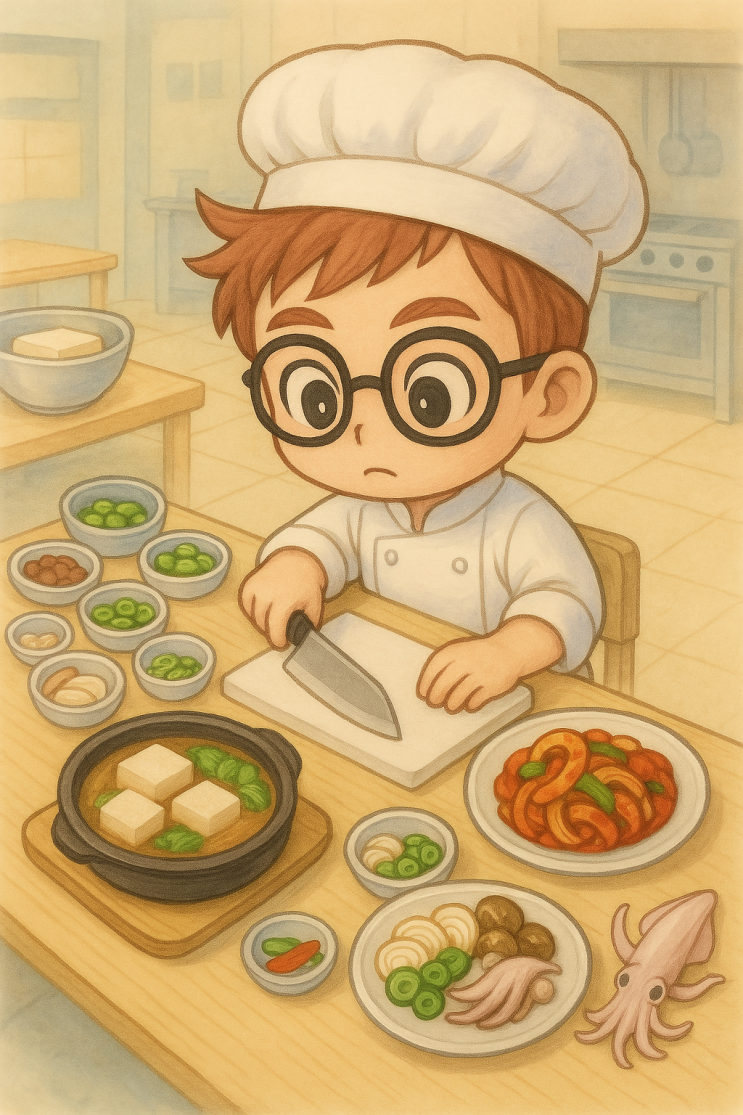  한식 조리 기능사 실기 시험 '두부젓국찌개 + 오징어볶음' 멘붕!