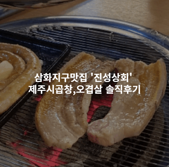  삼화지구맛집 진성상회 | 제주시곱창 막창 오겹살까지 완벽하게
