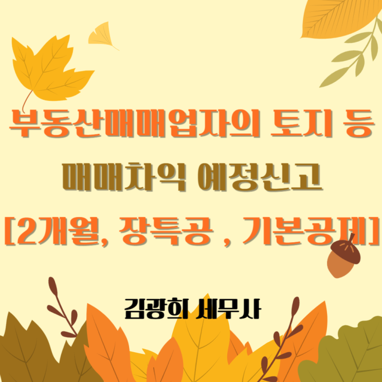  부동산매매업자의 토지 등 매매차익 예정신고[2개월, 장특공 , 기본공제]