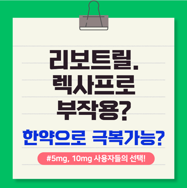  리보트릴, 렉사프로 부작용, 한약으로 극복 가능할까요? 5mg, 10mg 사용자들의 현명한 선택