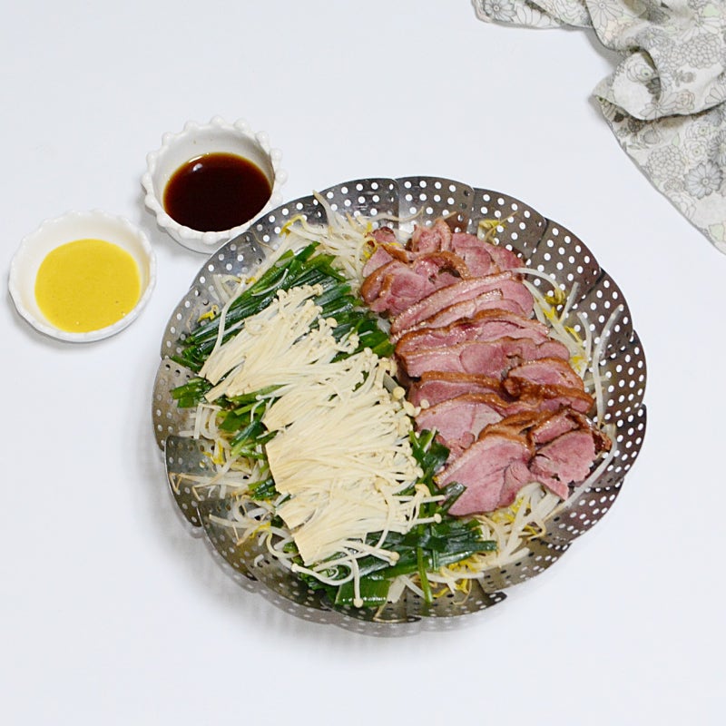 훈제오리 요리 야채찜 훈제오리찜 소스