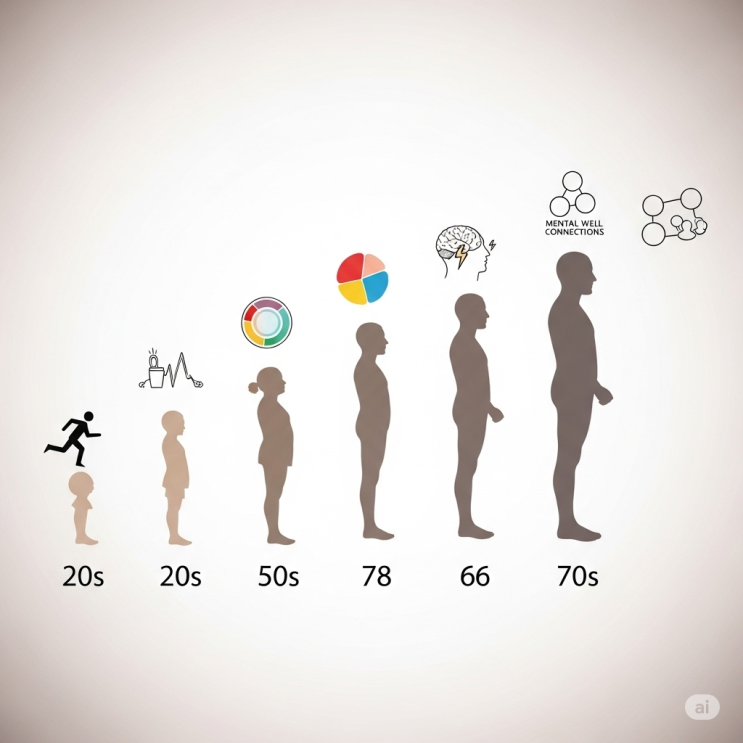  나만 모르는 노화 급가속 버튼? 34세, 60세에 꼭 대비하세요(20대부터 70대까지, 나이대별 노화 관리 과학적 총정리)