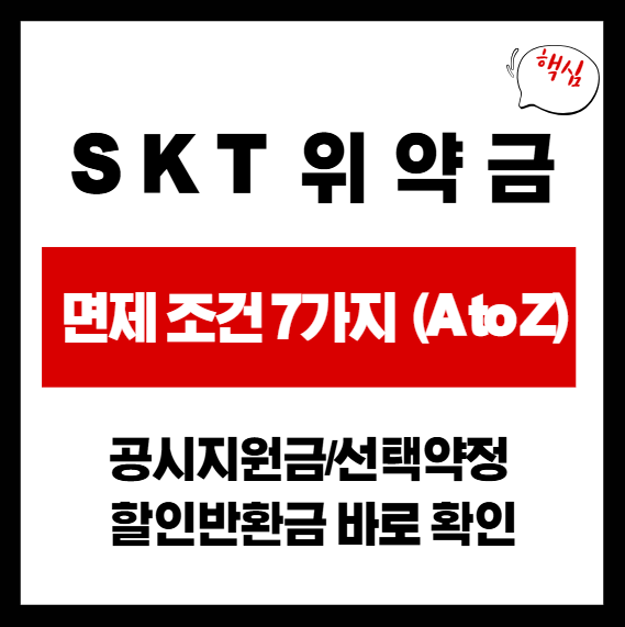  SKT 위약금 면제 조건 7가지 (A to Z) 공시지원금 선택약정 할인반환금 바로 확인