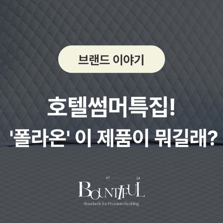  호텔썸머특집! '폴라온' 이 제품이 뭐길래?
