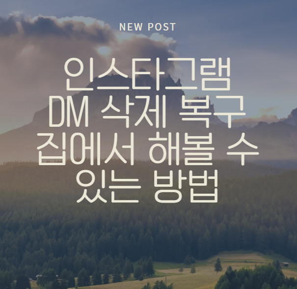 인스타그램 DM 삭제 복구 집에서 해볼 수 있는 방법 정리