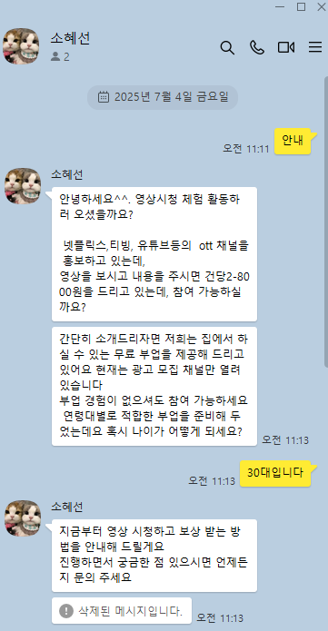  [주의] OTT 영상 시청 알바? 디노단 협찬업체 사칭 사기 경험 공유 - 유튜브 시청 부업? 10초당 2,000원 준다던 그 사람들, 알고 보니…