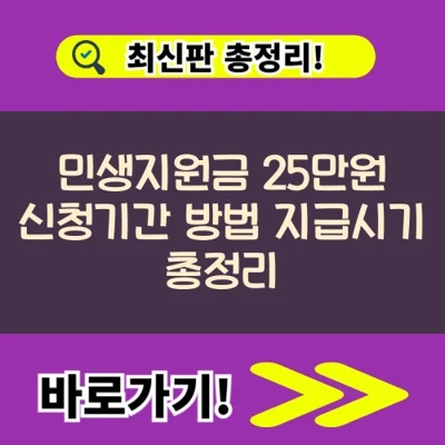  민생지원금 25만원 신청기간 방법 지급시기 총정리