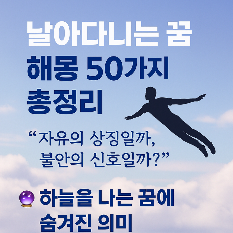  날아다니는 꿈해몽 50가지 총정리