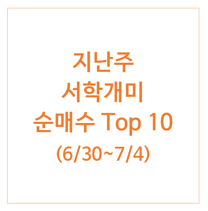 지난주 서학개미 순매수 TOP 10 (6/30주) : TSLL 팔란티어 서클인터넷 PLTU 로빈후드마켓 지난주 서학개미 순매수 TOP 10 (6/30주) : TSLL 팔란티어 서클인터넷 PLTU 로빈후드마켓