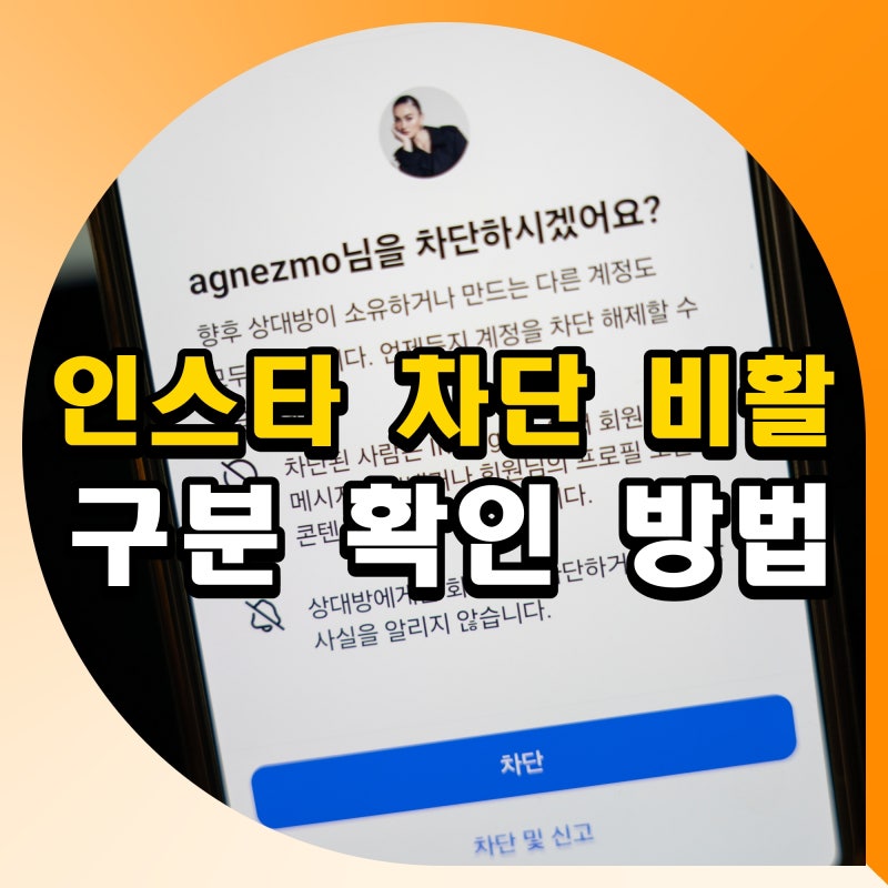 인스타 차단 비활 차이 구분 구별 확인 방법