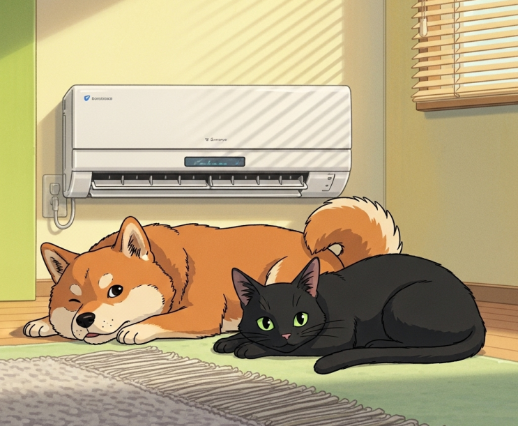  강아지·고양이 재채기, 콧물, 무기력... 끙끙 앓는다면? 혹시 에어컨 냉방병? 댕냥이 건강췍!