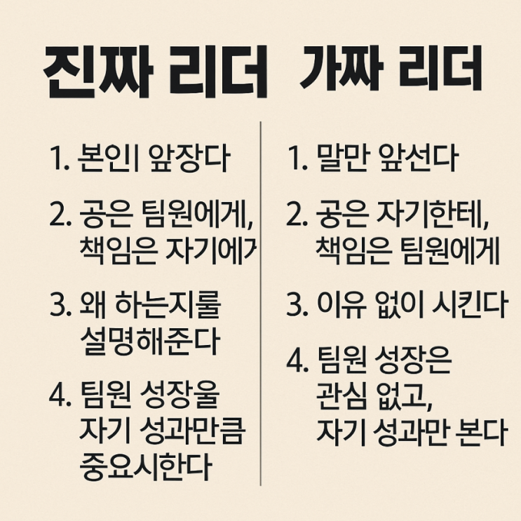  진짜 리더 vs 가짜 리더, 당신은 어떤 리더인가