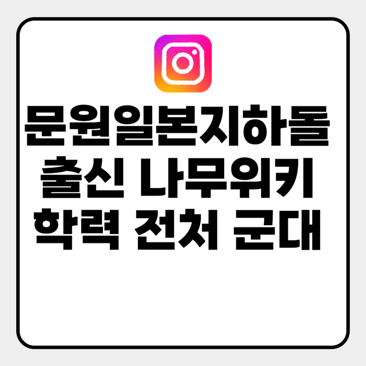  문원일본지하돌출신 나무위키