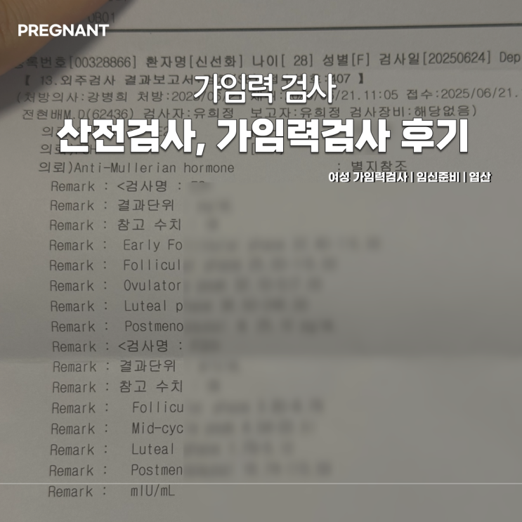  임신준비 가임력검사, 산전검사 비용 후기