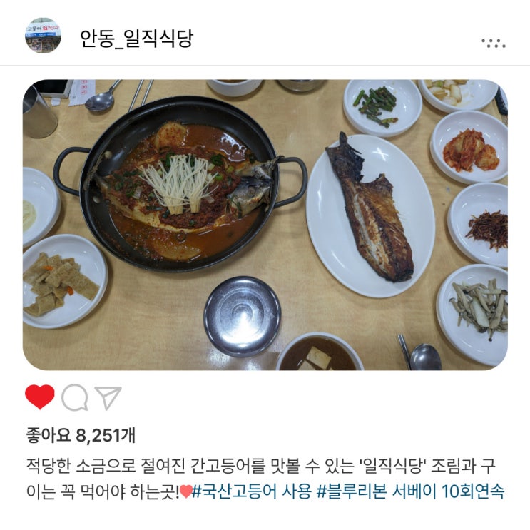   웨이팅이 아깝지 않았던 안동 '일직식당' 안동간고등어 맛집️