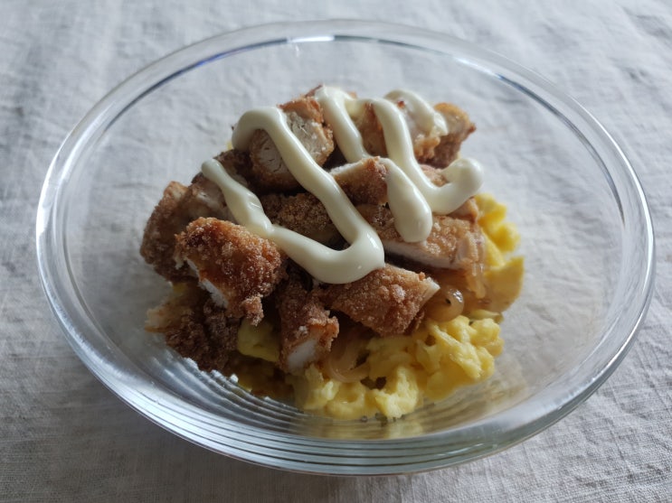  치킨마요 덮밥, 닭 안심 텐더를 에어프라이어에 구운 간편식