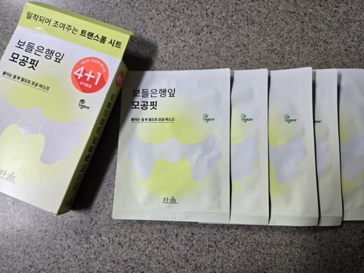  나비존 모공 관리 한율 보들은행잎 모공핏 마스크팩