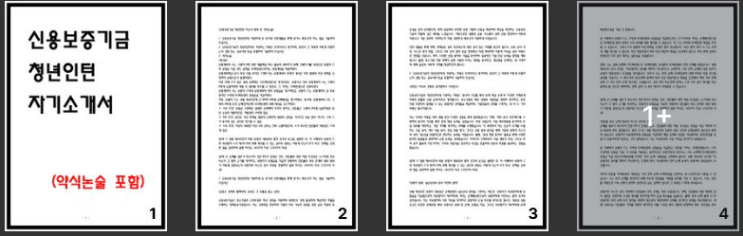  신용보증기금 청년인턴 자소서 약식논술 예시