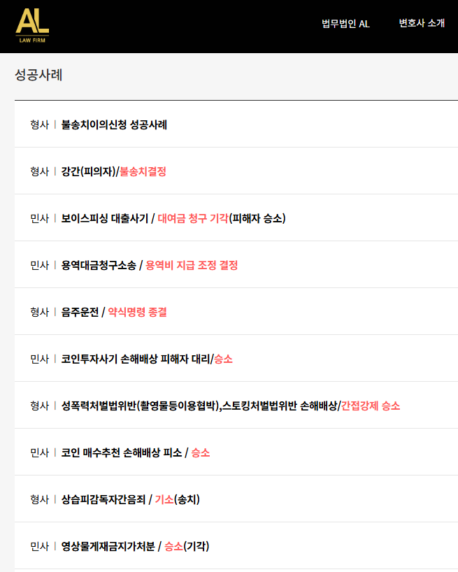  변호사선임료, 가장 중요한 기준은 00입니다.
