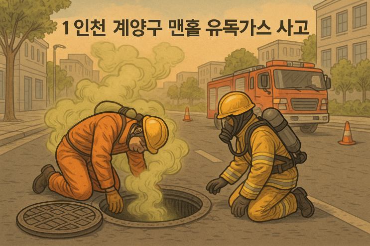 계양구 <b>맨홀</b> 안에서 1명 심정지·1명 실종 <b>사고</b> "유독<b>가스</b> 추정"