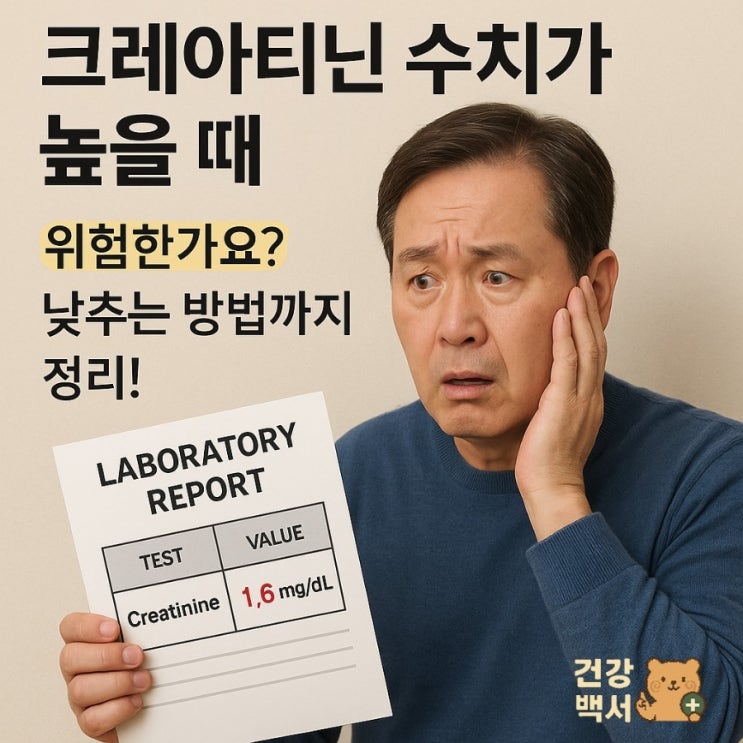  크레아티닌(ceratinine) 수치가 높을 때, 위험한가요? 낮추는 방법까지 정리!