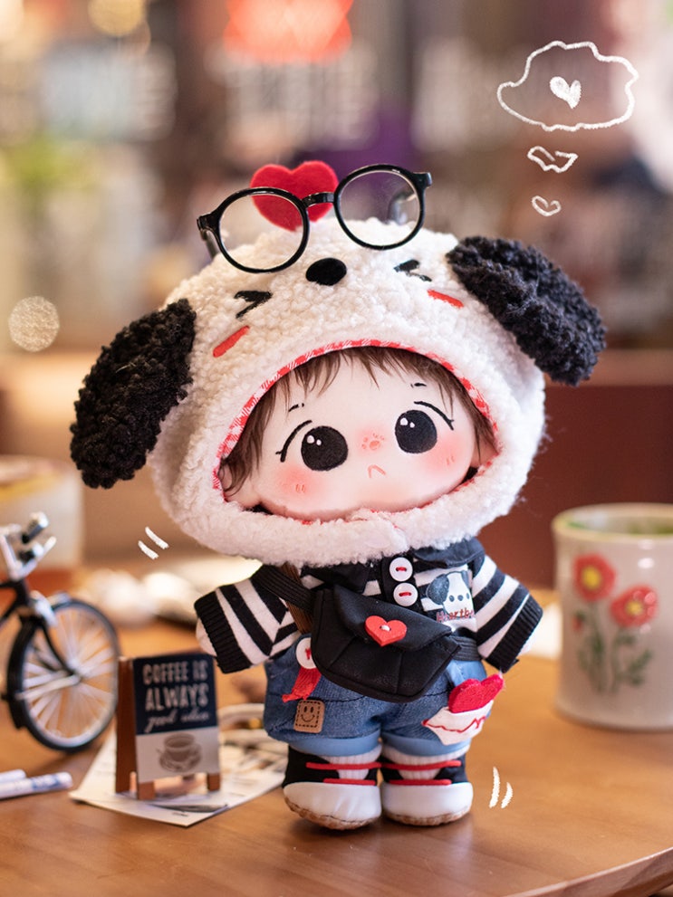  20cm 두근두근 강아지 세트 인형옷 아이돌인형옷