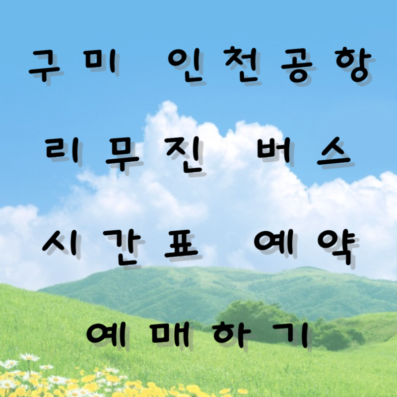 구미 인천공항 리무진 버스 시간표 예약 예매하기