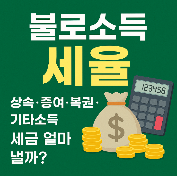  불로소득 세율 총정리 | 상속·증여·복권·기타소득까지, 세금 얼마나 낼까?