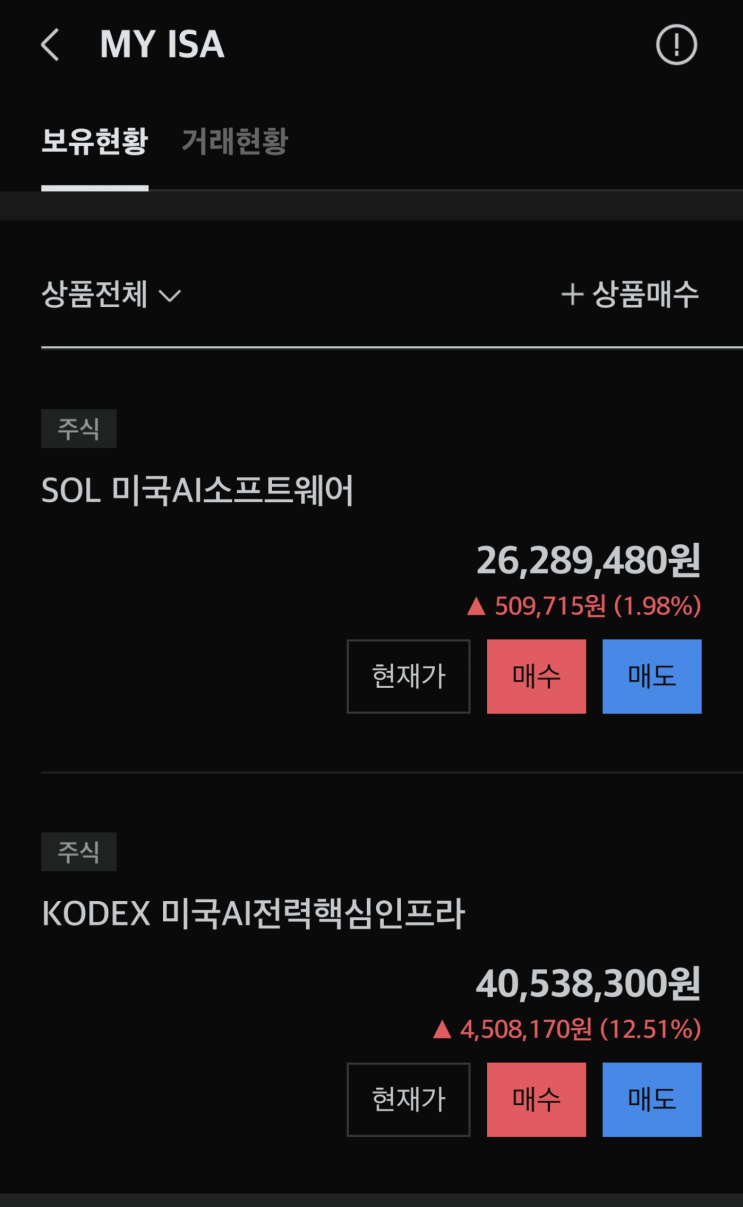  ISA 계좌 투자 현황, 분할매수로 손실 극복한 AI ETF