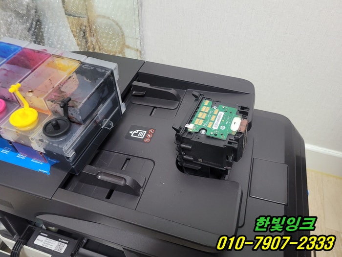  인천 미추홀구 학익동 프린터수리 삼성 SL-J3560 무한잉크 헤드 누락증상 재생헤드 교체 설치 작업
