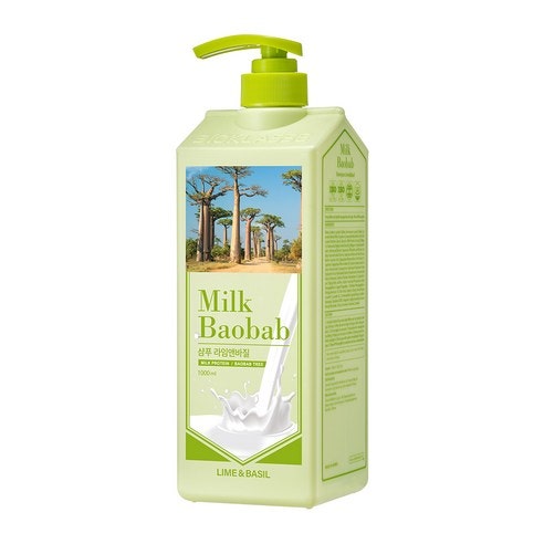 밀크바오밥 라임앤바질 샴푸 1000ml 사용 후기: 싱그러운 향과 깔끔한 두피 클렌징!