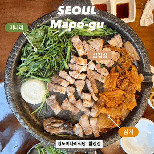  합정 삼겹살 맛집 추천! 청도미나리식당 합정점에서 제철 미나리 가득 즐기기