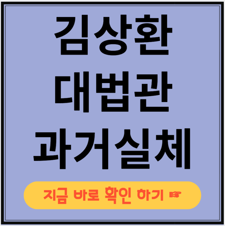 <b>김상환</b> 대법관 <b>헌재소장 후보자</b> 실체