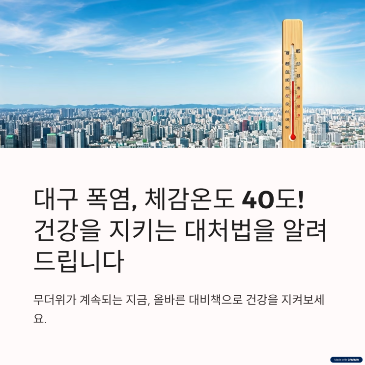  대구 날씨 체감온도 40도!? 지금부터라도 여름 대비하자 !!