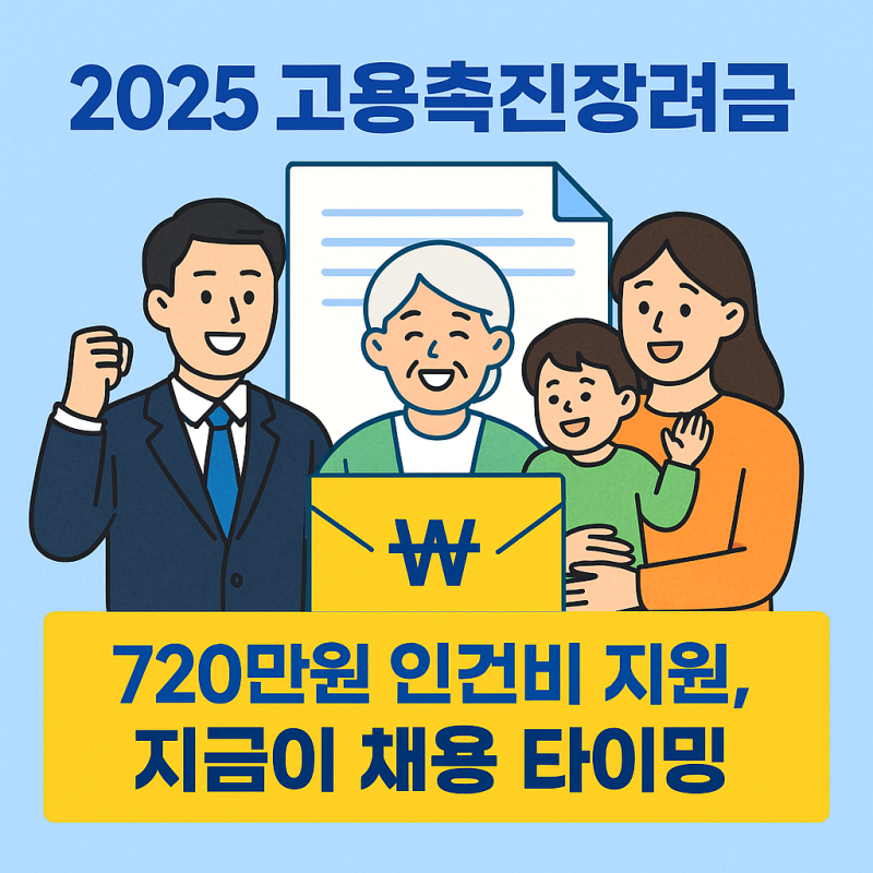 2025 고용촉진장려금 신청방법｜청년·노인 채용하면 720만원 지원 받는 조건은?