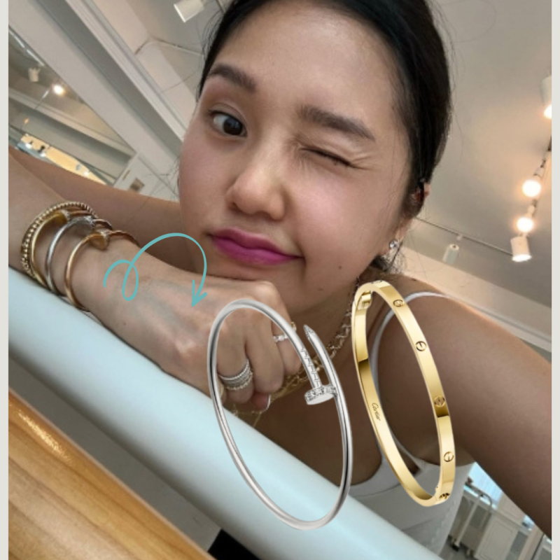 오마이걸 미미 주얼리 스타일링 까르띠에 러브 팔찌 & 못팔찌 레이어드 완전 정리!